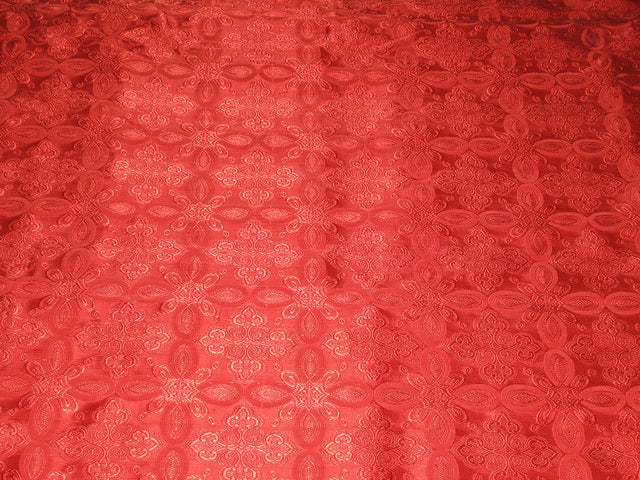 Silk Brocade Vestment Fabric Pretty Red color 44" wide BRO81[5]