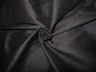 Rich black Indian silk dupioni 54&quot;~with slubs