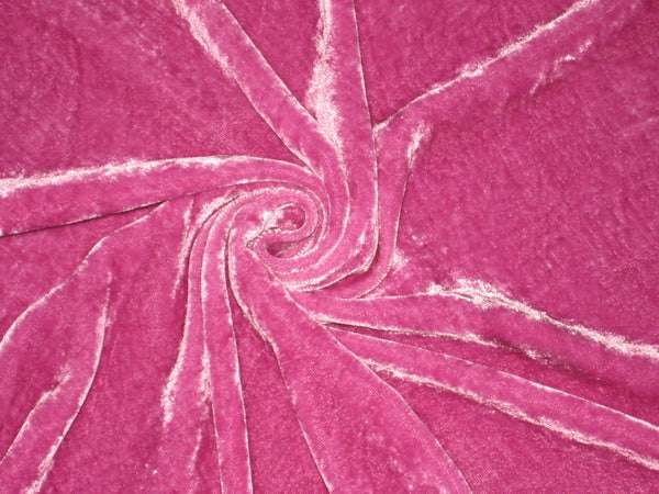 100% Pure Silk Candy Pink Velvet Fabric 44" wide [11424]
