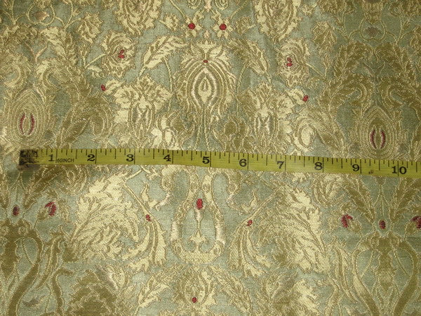 Heavy Silk Brocade Fabric Dull Gold,Red &amp; Gold