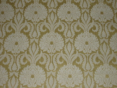 Heavy Silk Brocade Fabric Light Gold &amp; Ivory color 44&quot;