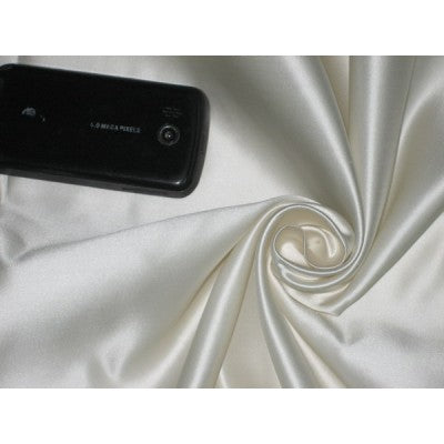 40 MOMME SILK PLATINIUM Reversible SATIN FABRIC PEARLWhite 54&quot; WIDE dyeable