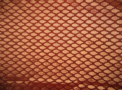 100% Pure Silk Brocade Fabric Rust with Antique Gold 44" wide BRO103[6]