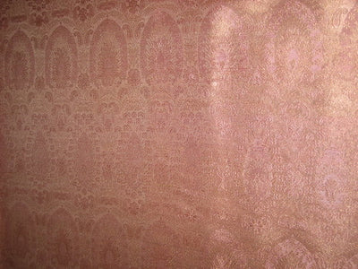 Pure Silk Brocade fabric Light Metallic Gold &amp; Pink