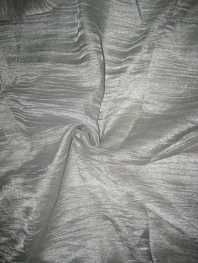 crushed sheer Silver Glitter silk metalic tissue fabric 36" wide dyeable