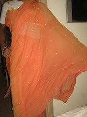 Pretty Pure Silk Iridescent 2Toned Chiffon Indian Saree