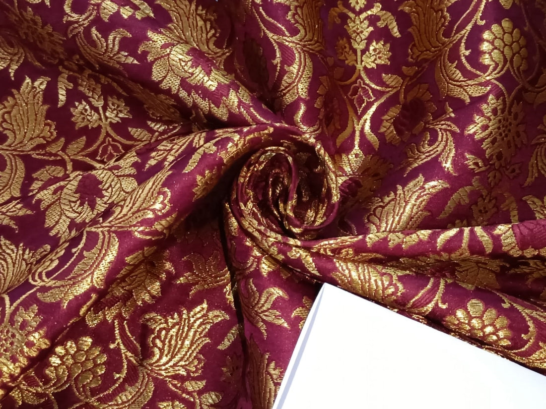 Brocade fabric burgundy x mettalic gold 44&quot;BRO827[1]