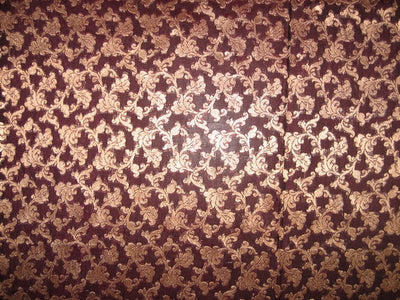 Brocade Fabric Aubergine &amp; Gold Metallic BRO135[3]