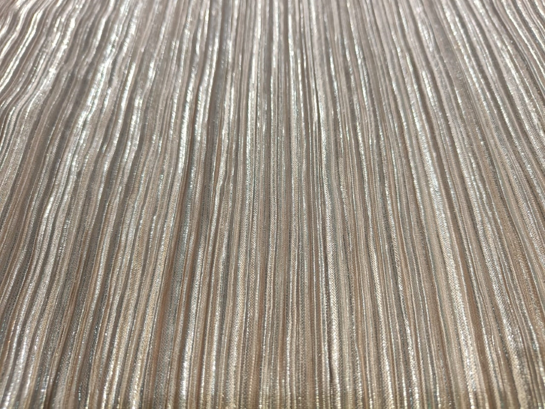 Black x Silver Lurex Pleated Fabric ~ 58'' Wide