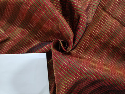 Chanderi silk fabric metallic gold stripe 44'' wide