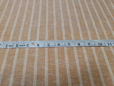 100% Linen Ivory / Brown stripe 60's Lea Fabric 58" wide [12707]