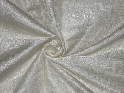 Silk Brocade jacquard Fabric white Ivory Victorian 44" wide BRO2[1]