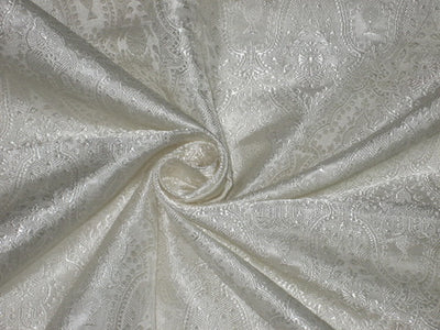 Silk Brocade jacquard Fabric white Ivory Victorian 44" wide BRO2[1]