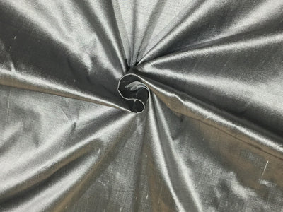 100% Pure Silk Dupion Silver x Black 54" wide DUP61