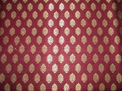 Silk Brocade fabric Burgundy x metallic gold color 44" wide BRO710[2]