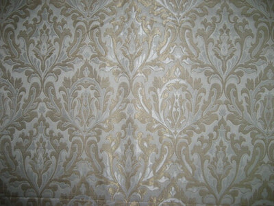 Heavy Silk Brocade Fabric Ivory,Cream &amp; Metallic Gold