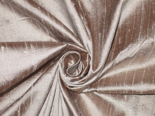 100% Pure SILK Dupion FABRIC Brown x Ivory colour 54" wide DUP#129[1]