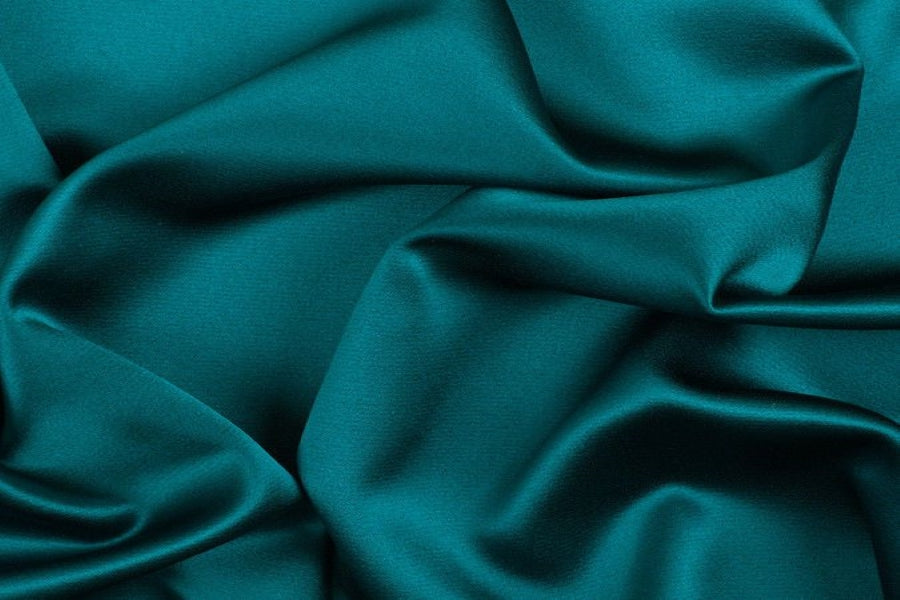 Dark Teal Blue viscose modal satin weave fabric ~ 44&quot; wide.(63)[10620]