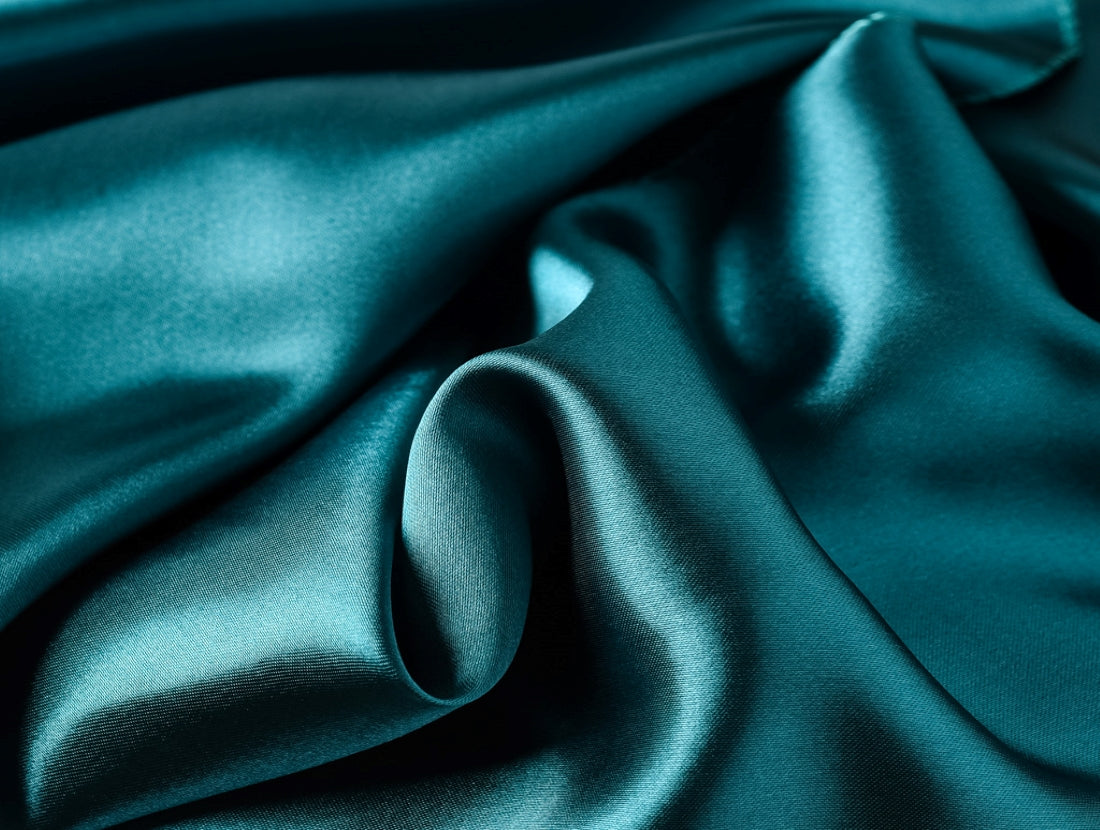 Dark Teal Blue viscose modal satin weave fabric ~ 44&quot; wide.(63)[10620]