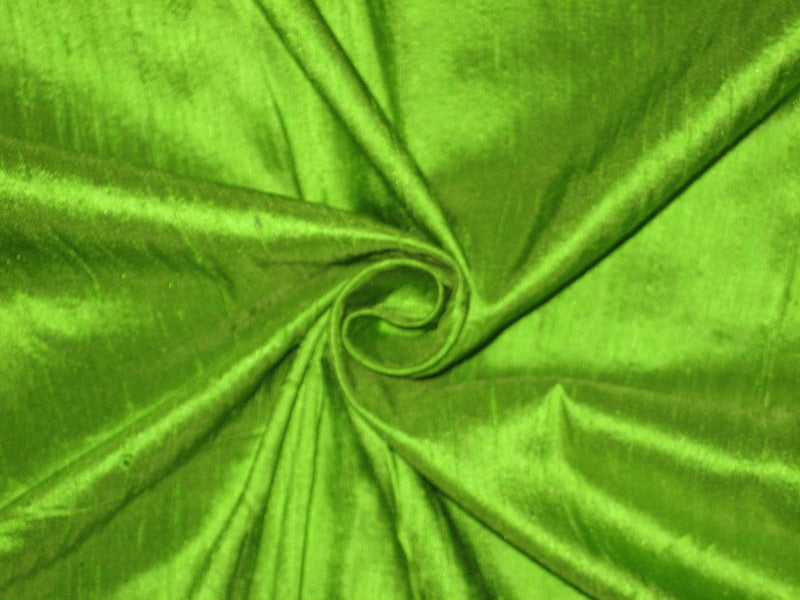 100% Pure SILK Dupioni FABRIC Hot Green color 44" wide DUP2HG