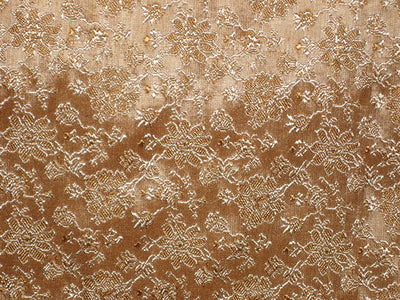 Pure SILK BROCADE FABRIC Brown 44" wide BRO166[5]