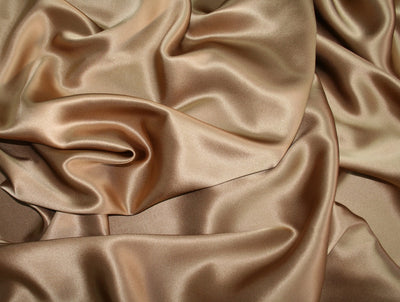 Sand Gold viscose modal satin weave fabric ~ 44&quot; wide sold by the yard.(67)[2648]