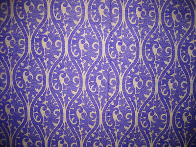 Heavy Silk Brocade Fabric Ink Blueish Purple &amp; Light Gold color 44&quot;