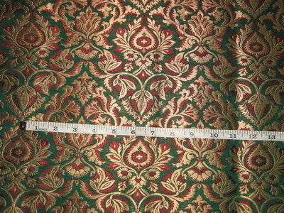 Silk Brocade Fabric Green, Red & Metallic Gold 44" WIDE BRO169[1]