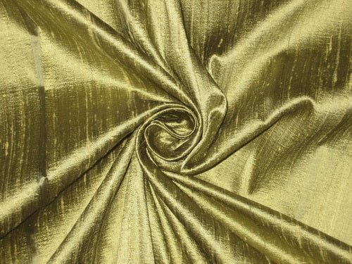 Pure SILK Dupioni FABRIC Metallic Icy Green color