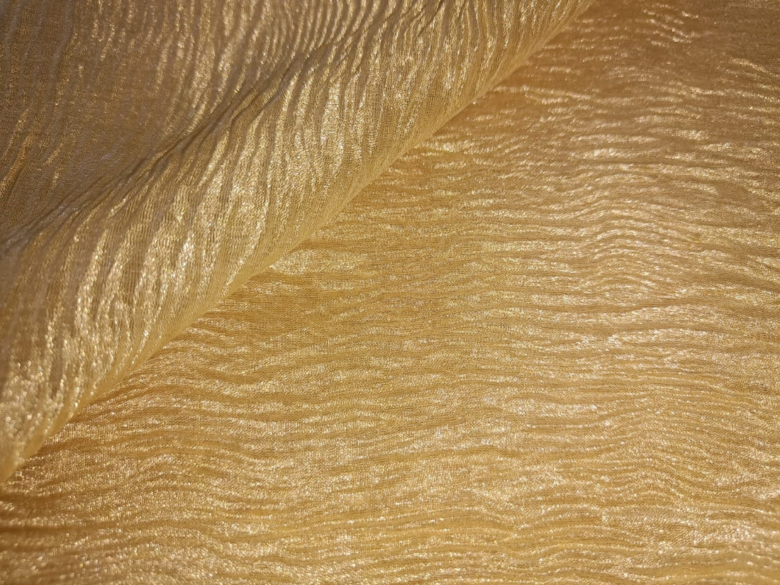 Silk Tissue Organza Fabric Sheer gold x black Color 44 wide