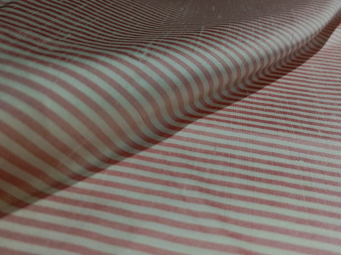 100% silk dupioni red and white stripe 54" wide DUP#S5
