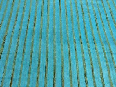 100% PURE SILK Dupioni blue color Stripes 54" wide DUP#S50[3]