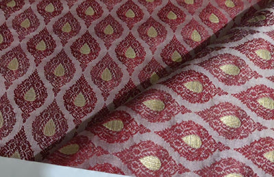 Brocade Fabric 44" wide BRO848/BRO907 available in two designs and color blueish grey and dusty rose red