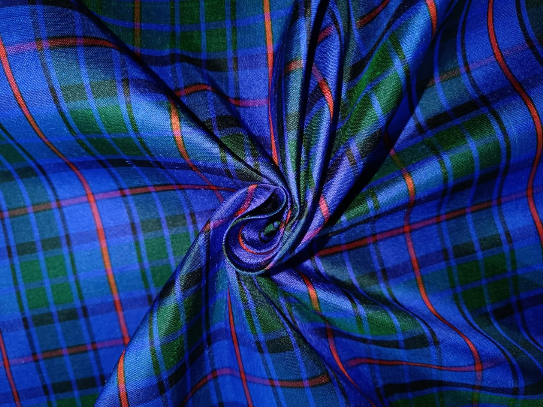 silk new Scottish dupioni plaid 54" wide DUP#C13