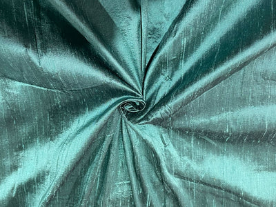 100% Pure SILK Dupioni FABRIC sea green x black color 54" wide with slubs MM82[12]