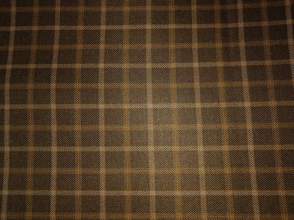 Tweed Suiting Heavy weight premium Fabric dark olive and mustard Plaids 58" wide [12863]