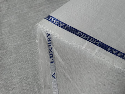100% linen Fusion Fabric With Bamboo Slubs White colour 58" wide