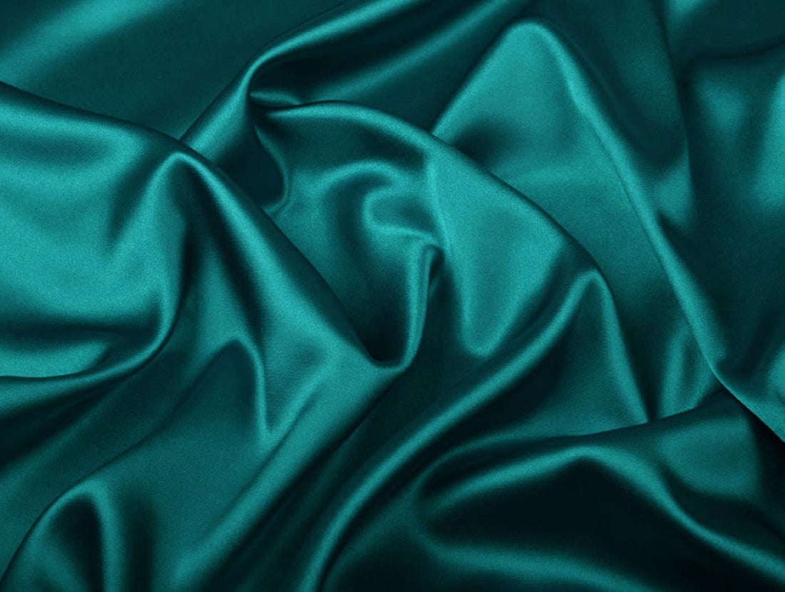 Turquoise viscose modal satin weave fabric 44" wide [10140]