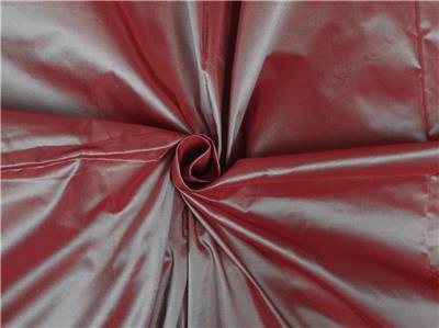 100% Pure Silk Taffeta Fabric Cherry Red x Peach colour 60" wide TAF278[10]