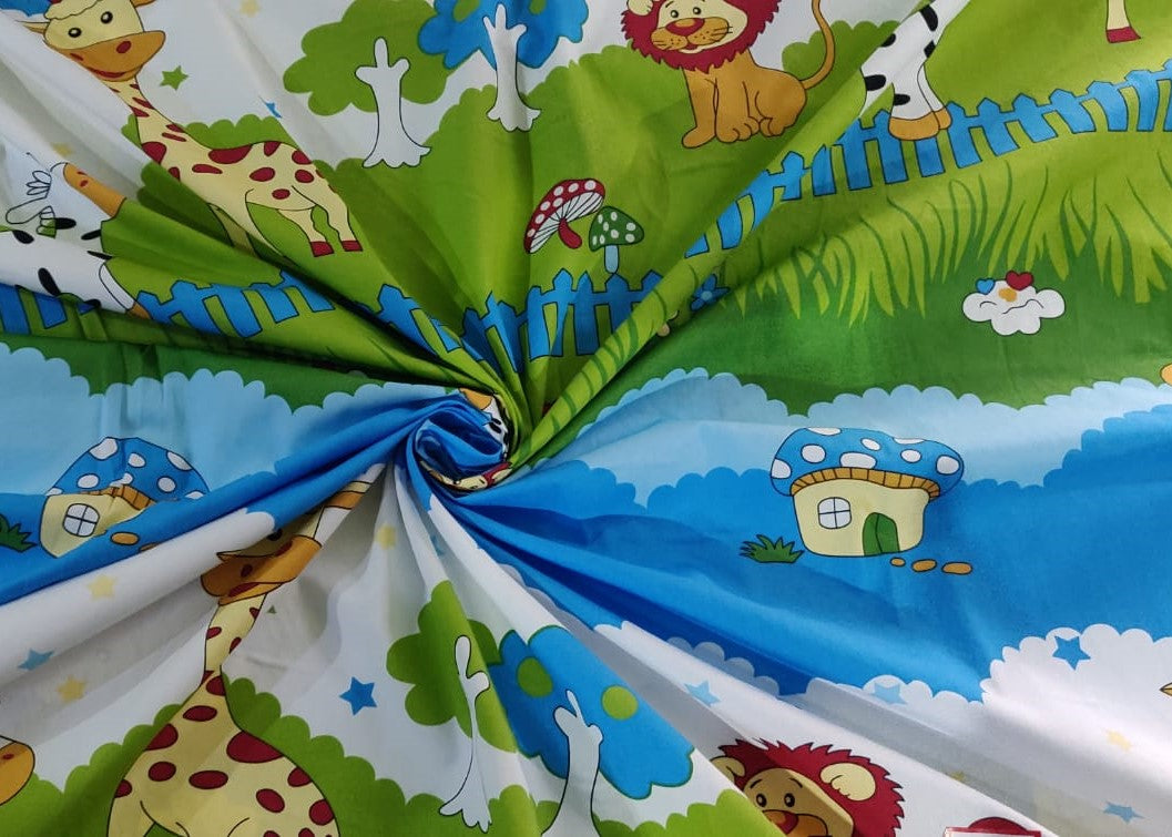 100% Cotton Poplin Print 58" wide available in three prints [ fun animal ,teddy bear and floral] [12769/12772/73]