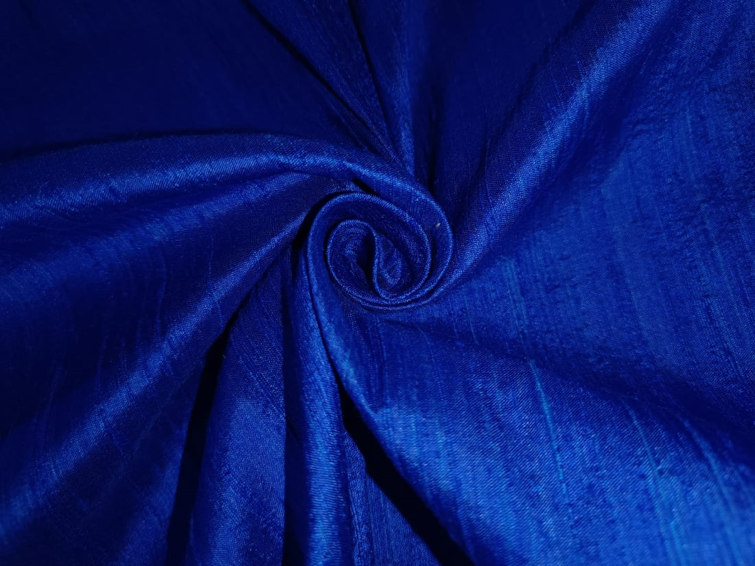 100% PURE SILK DUPION FABRIC ROYAL BLUE colour 54" wide WITH SLUBS MM2[5]