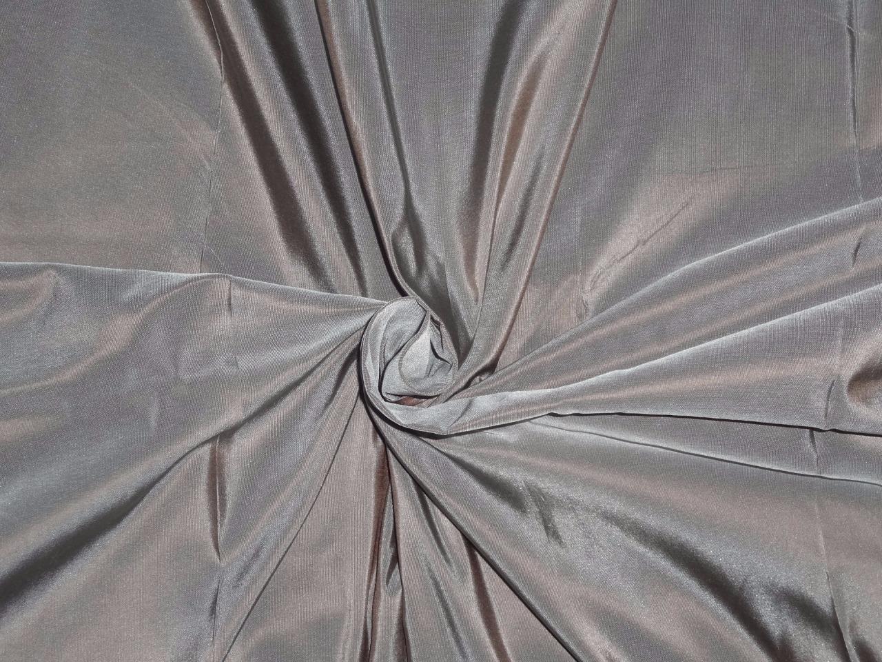 100% Pure Silk Taffeta Fabric Platinum Grey x Brown 54" wide 4.35 Cut Length TAF278[2]