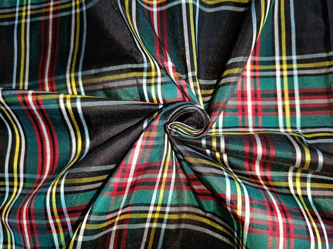 Silk Dupioni Scottish Tartan Check Fabric 54" WIDE DUP#C12