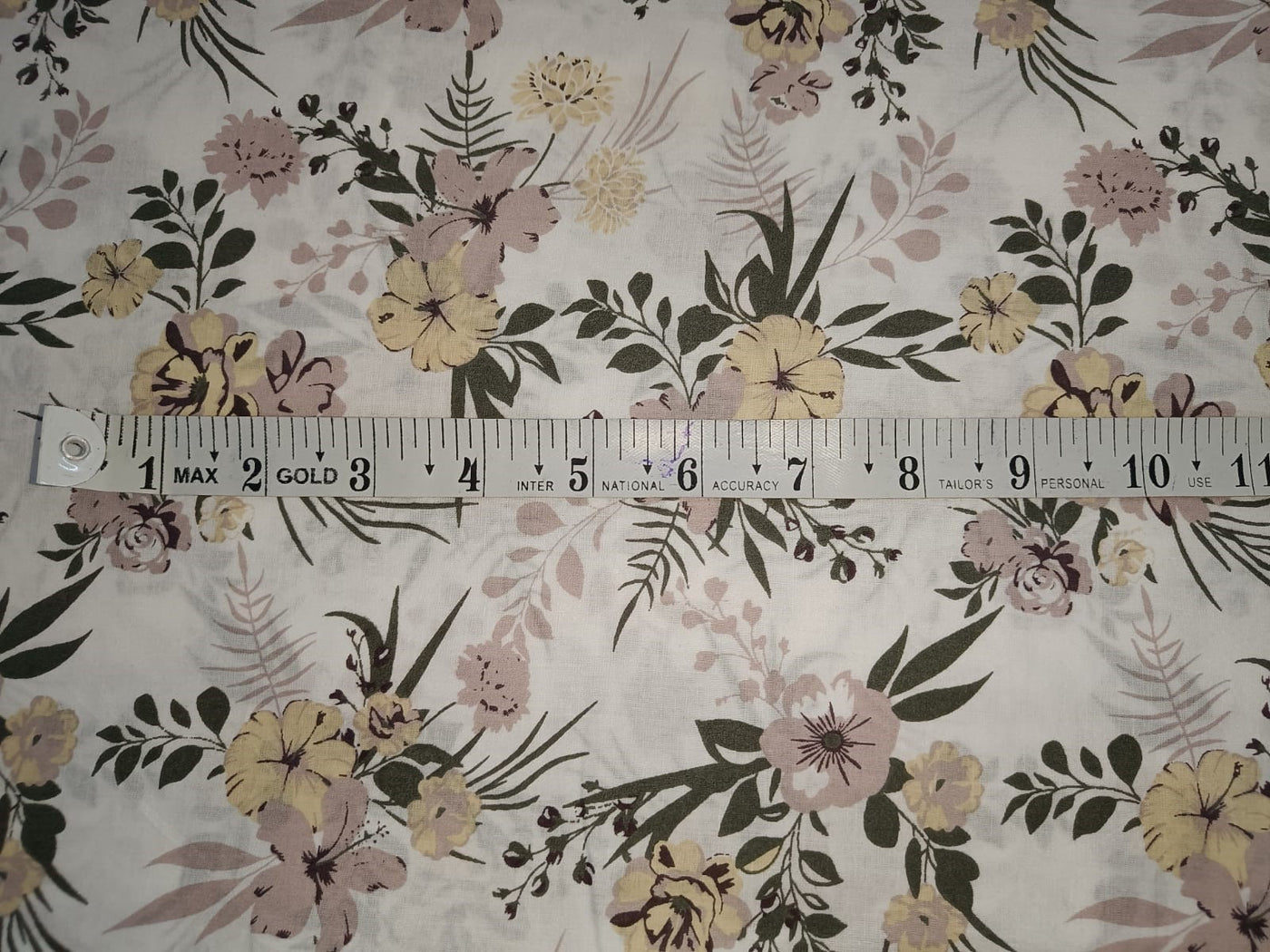 100% Pure Cotton lawn pastel floral  printed fabric  58" wide