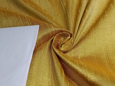 100% pure silk dupion fabric YELLOW GOLD colour 54" wide WITH SLUBS MM88[3]