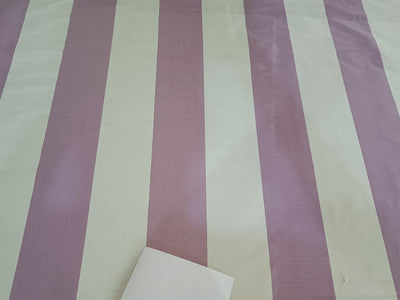 100% Silk Dupion lavender and ivory stripes 44" wide DUPSROLL [5]