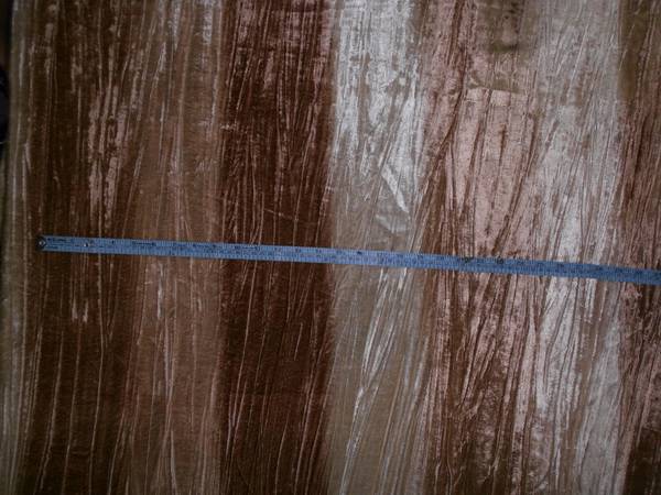 100% Crushed Velvet Brown Stripe Discharge Print Fabric 44" wide [5695]