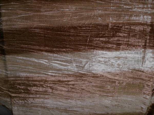 100% Crushed Velvet Brown Stripe Discharge Print Fabric 44" wide [5695]