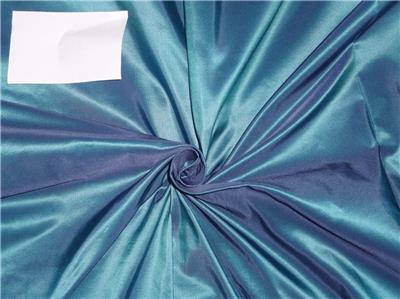 100% Pure Silk Taffeta Fabric Blue x Sea Green colour 54" wide TAF184[2]