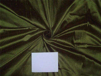 100% PURE SILK DUPIONI FABRIC GREEN X BROWN colour 44" wide WITH SLUBS MM74[1]